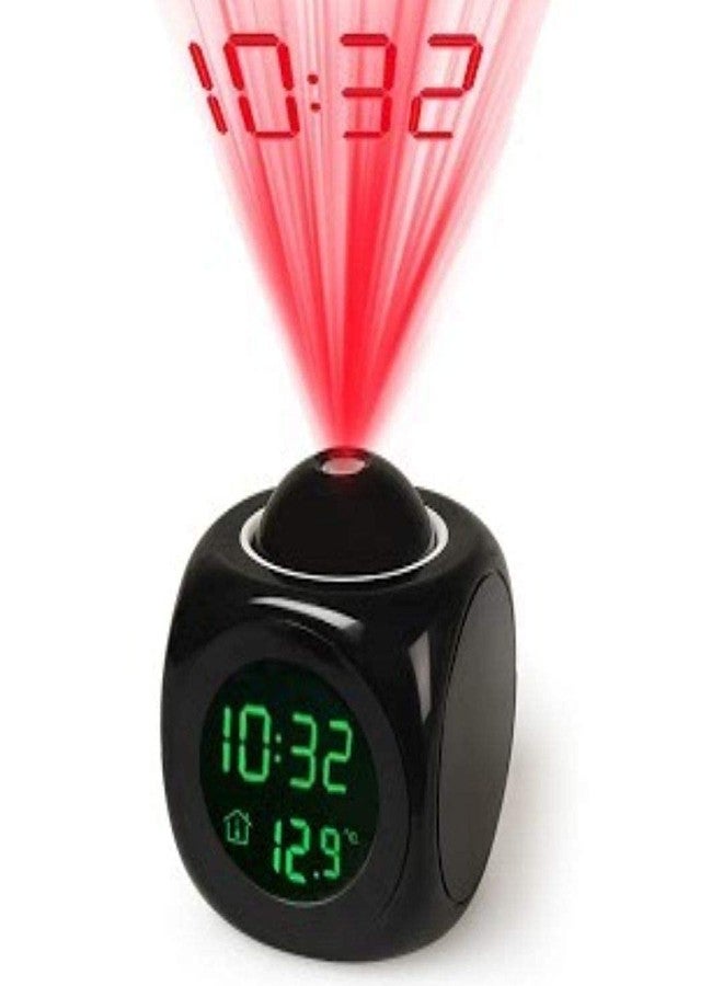 RABADIYA CREATION Plastic Digital LCD Projector Alarm Clock Wall Projection LCD Screen Snooze Alarm Display Time Voice Alarm LED Back Light Bedroom, Table, Office, Home Multicolor, 10 Cm X 10 Cm - Image 1